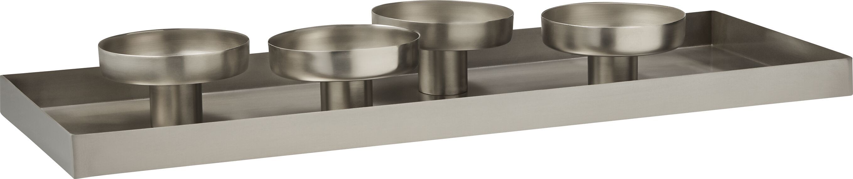 LINUS Kerzenhalter - Silber / H: 5.5 cm