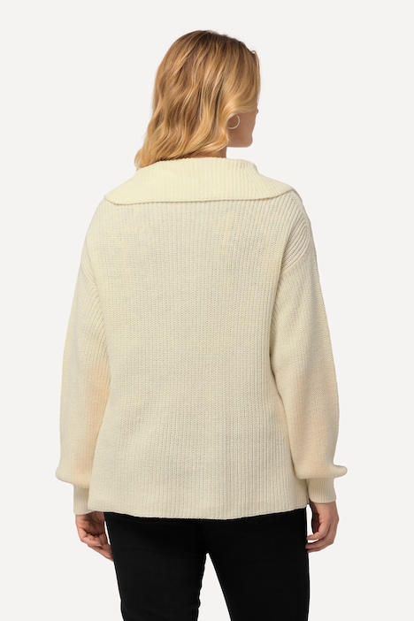 Pullover, Strukturstrick, Matrosenkragen, Langarm