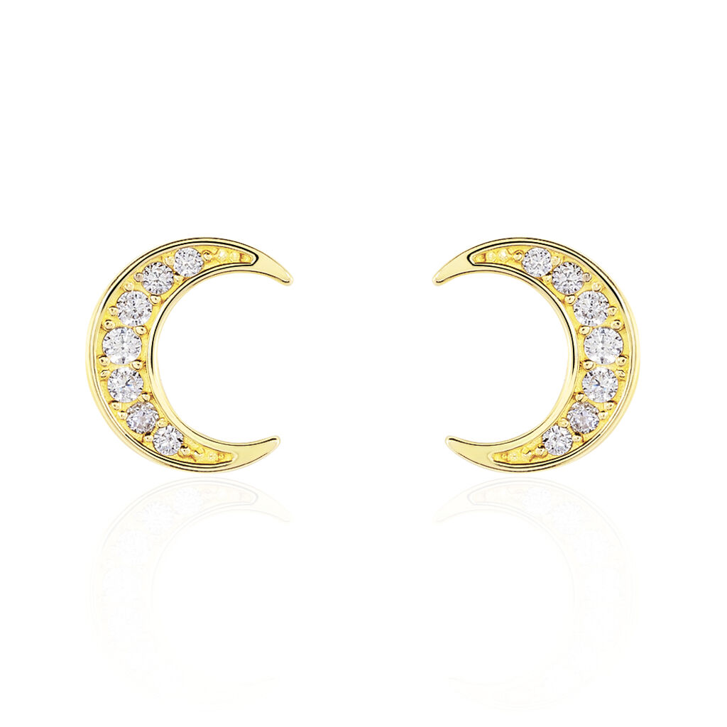 Boucles D'oreilles Pendantes Francoise-marie Lune Or Jaune Oxyde