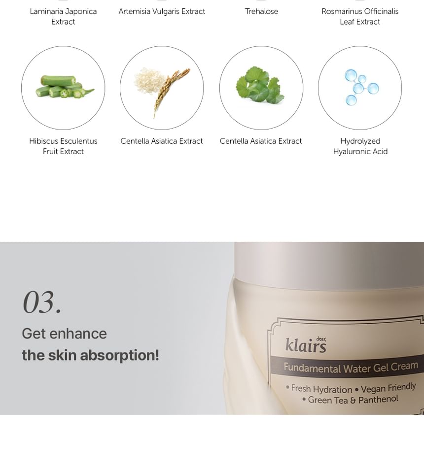 Beste Klairs - Fundamentele Water Gel Crème Mini