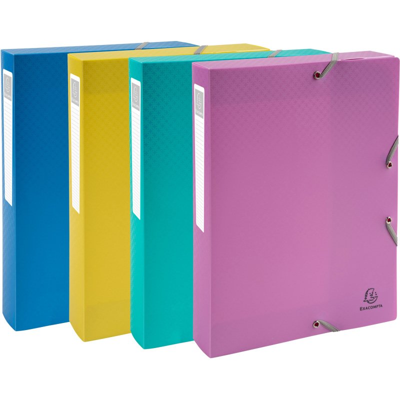 Boîte de classement plastique Forever Young Exacompta - Dos 4 cm couleurs assorties