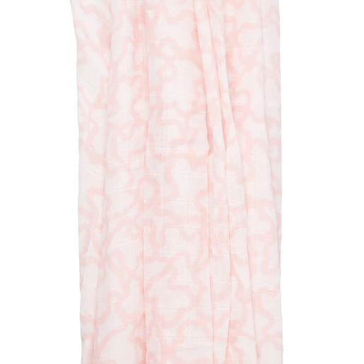 Capa de musselina Kaos com ursinho de pelúcia rosa