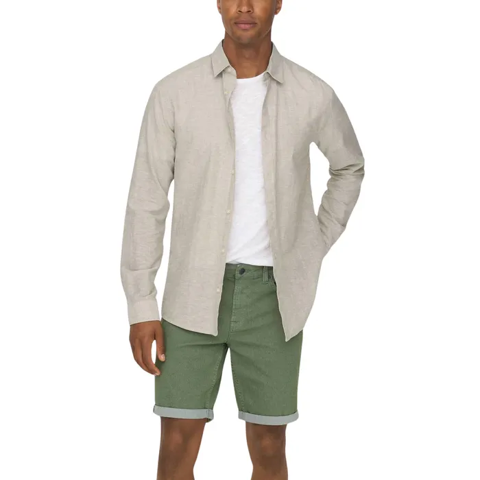 Only & Sons Caiden LS Solid Linen Overhemd Heren