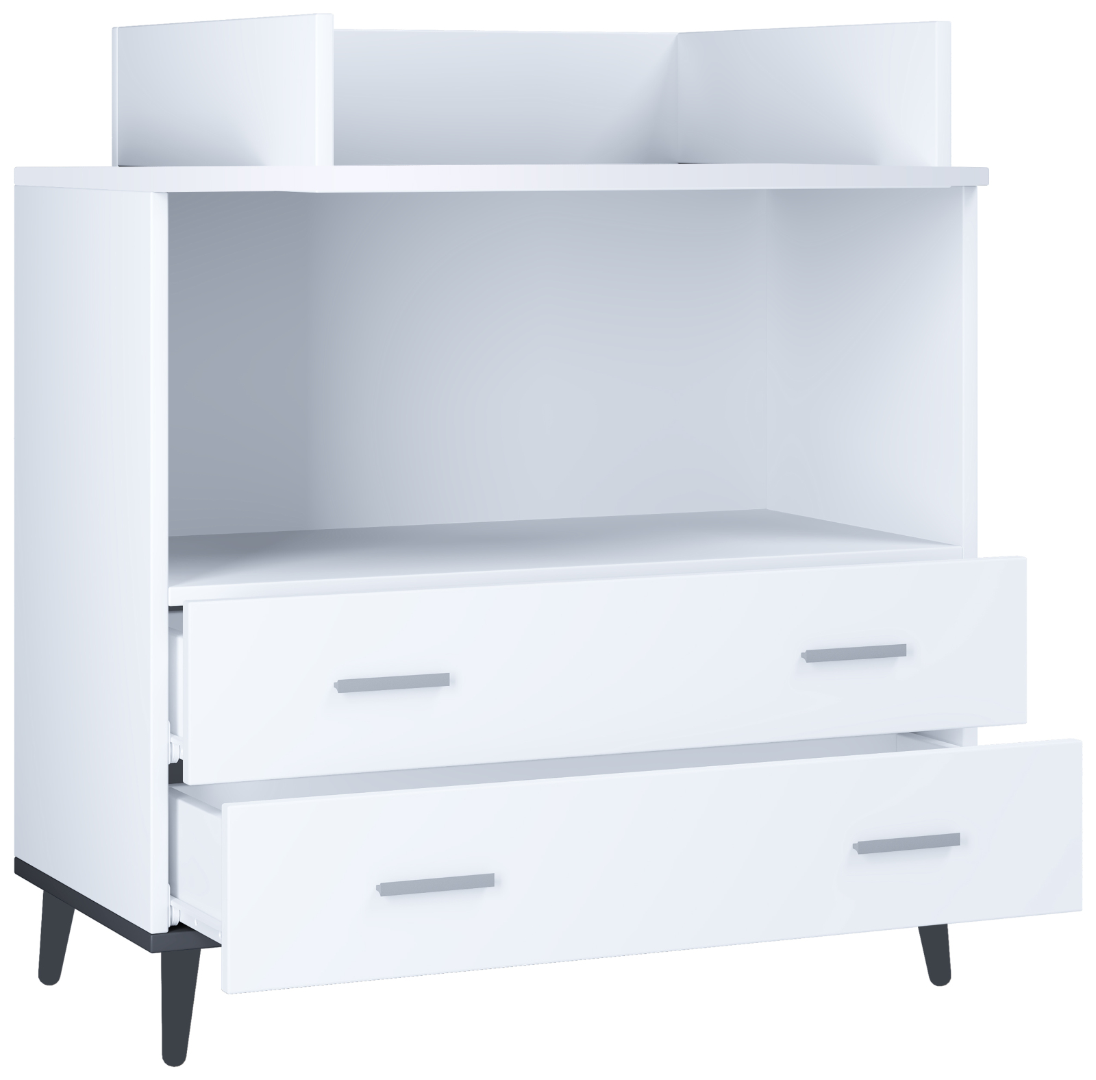 Wickeltisch LANDOS - weiß - anthrazit - 80 cm breit