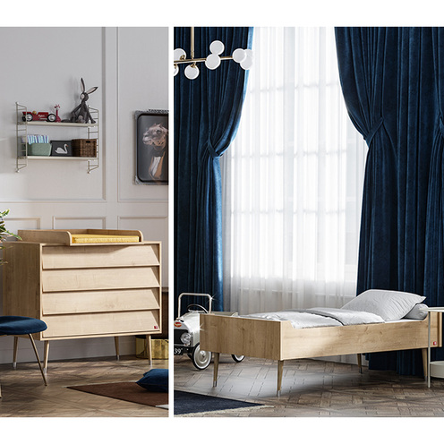 Chambre DUO Lit 70x140 Commode BOSQUE NEW Bois - VOX