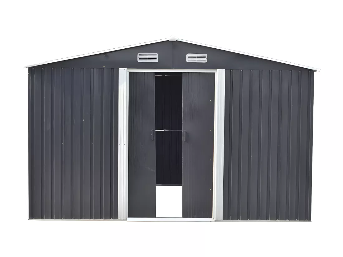 Abri de jardin métal en acier galvanisé gris 12,5 m² - MANSO