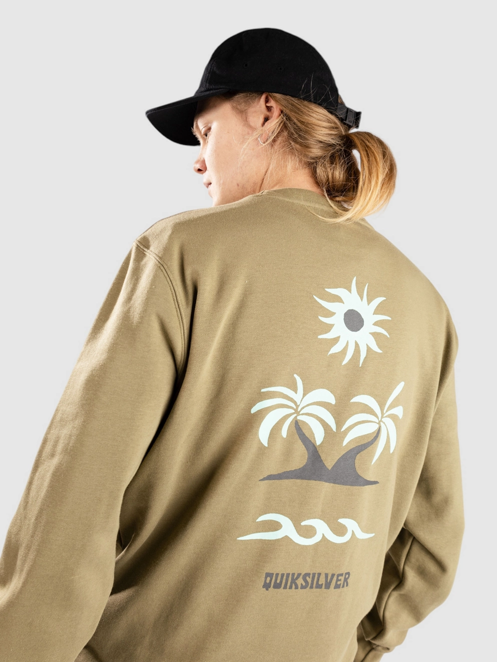 Quiksilver Graphic Mix Crew Sweater aloe