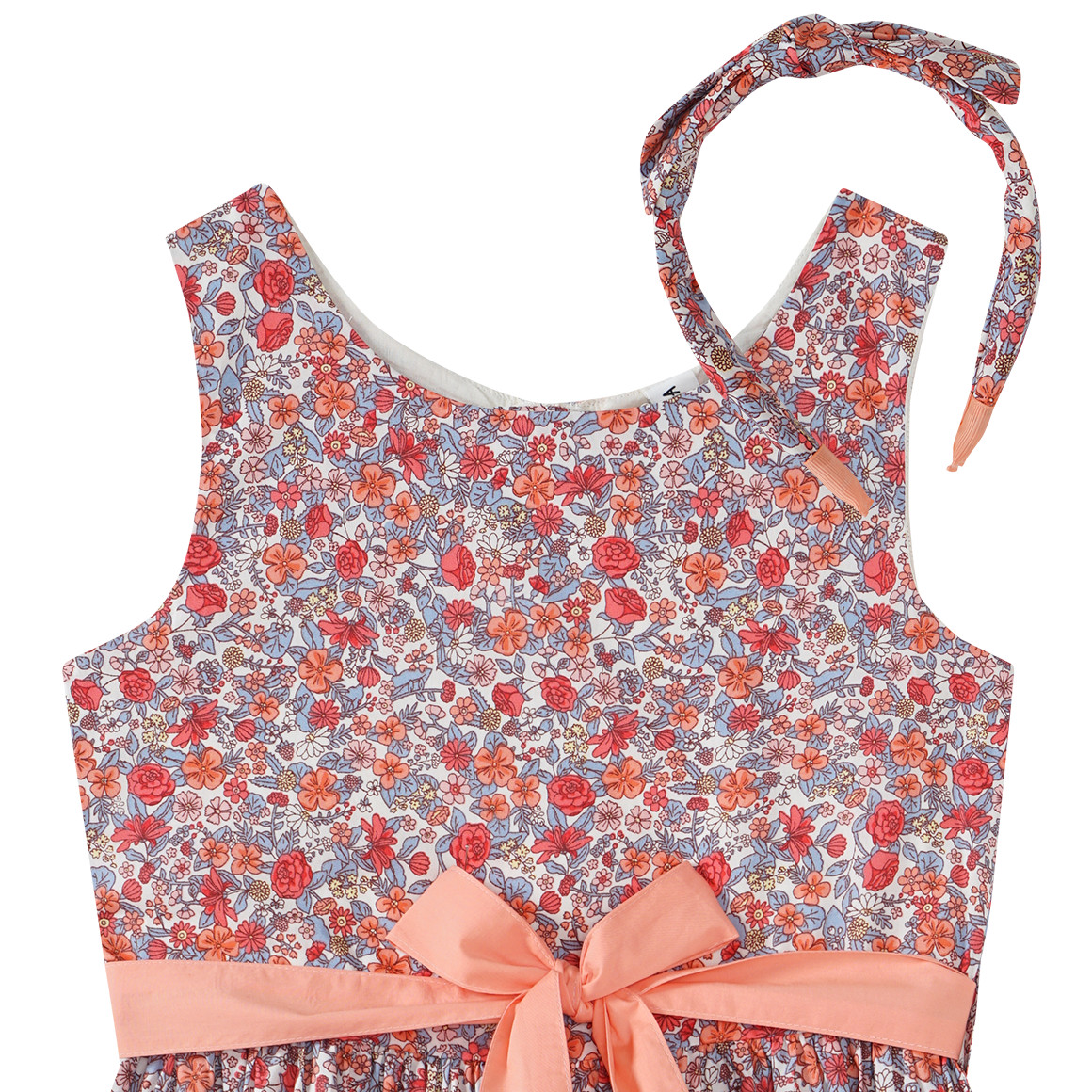 Yigga Festliches Mädchen Kleid und Haarreif pink / hellblau / apricot