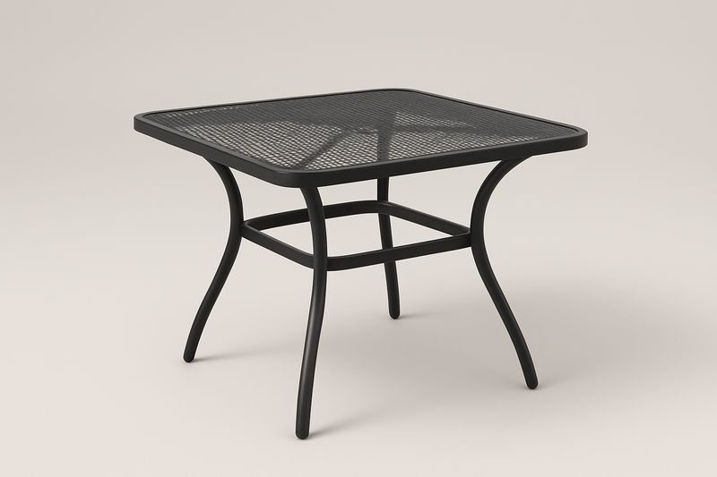 Gartentisch aus Metallgitter 90x90x74 cm Stahl Schwarz