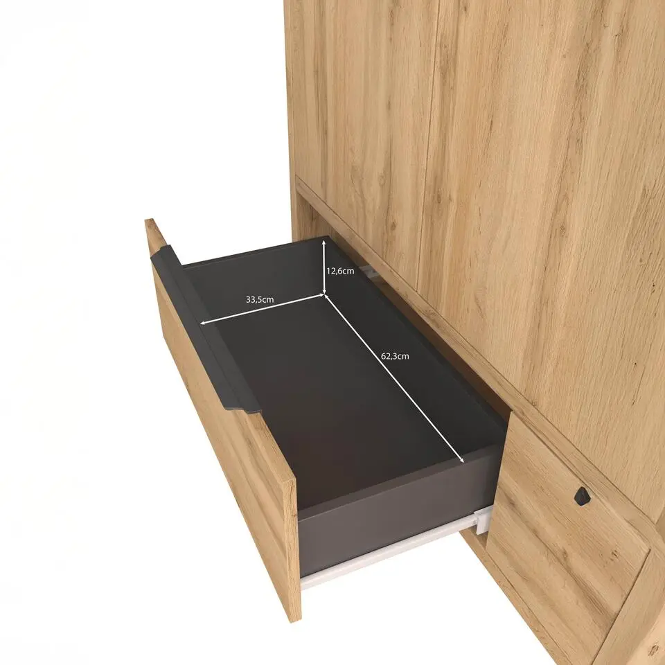 Meubella - Kledingkast Harlow - Eiken - 145 cm