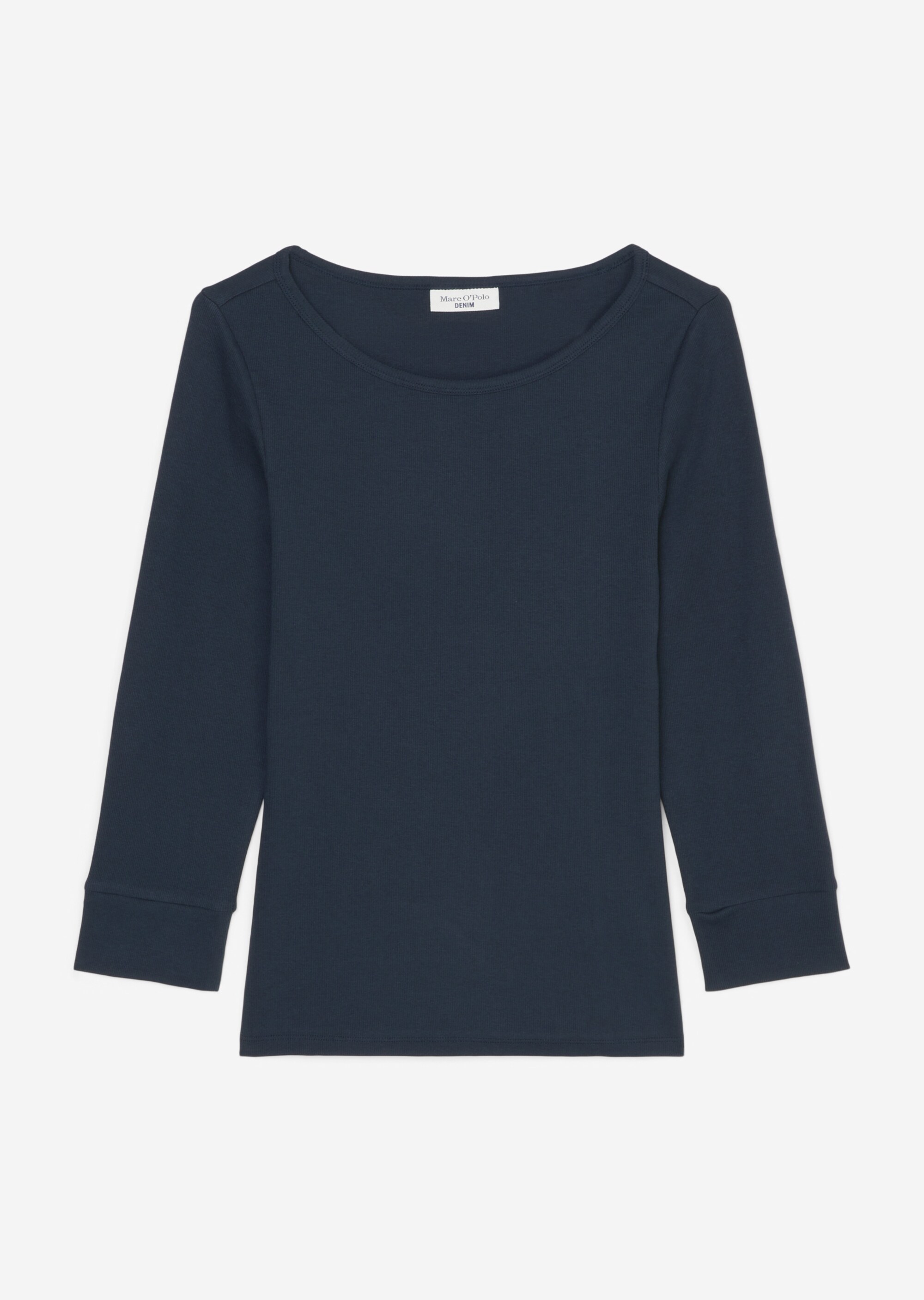 Ripp-T-Shirt mit 3/4-Ärmeln aus Organic Cotton-Stretch