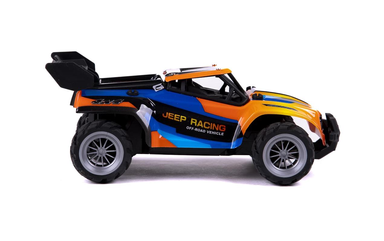 Buggy Jeep Racing Blau/Orange, 1:18Akku-Betriebenes RC Auto für Kinder ab 6 Jahren
