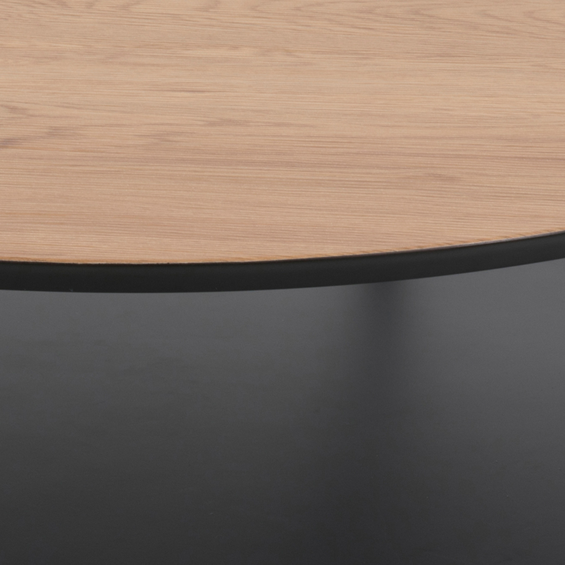 Couchtisch GOLDINGTON - holzfarben-schwarz - Ablage - Ø 80 cm