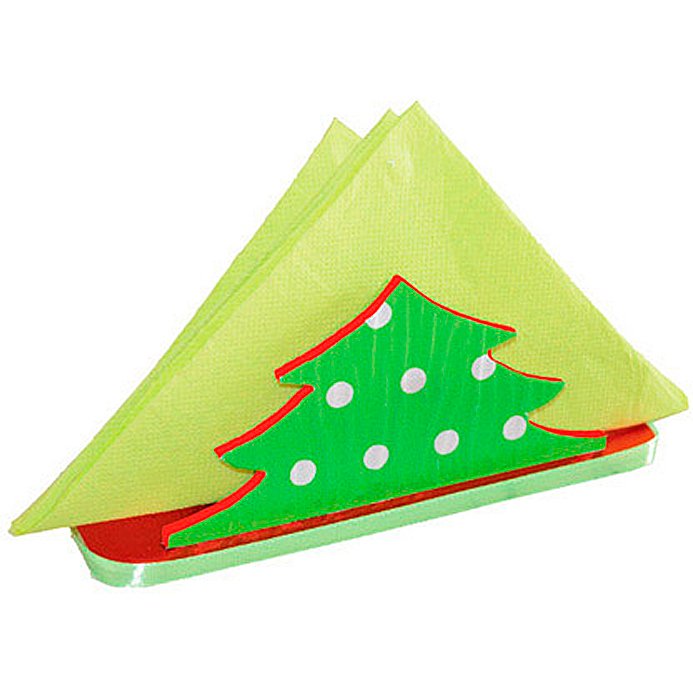 Porte-serviettes culture club à décorer forme sapin mdf 16x5x6cm