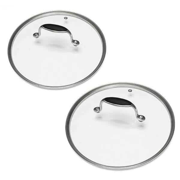 Lot de 2 Couvercles en verre Excell'Inox 24 et 28 cm Mathon