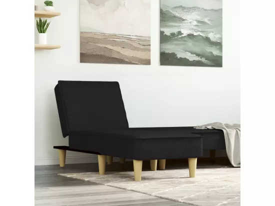 Chaise longue noir tissu
