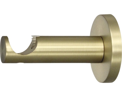 Enkelsporige wandbeugel voor Rivoli, mat messing, Ø 20 mm, 6,5 cm lang
