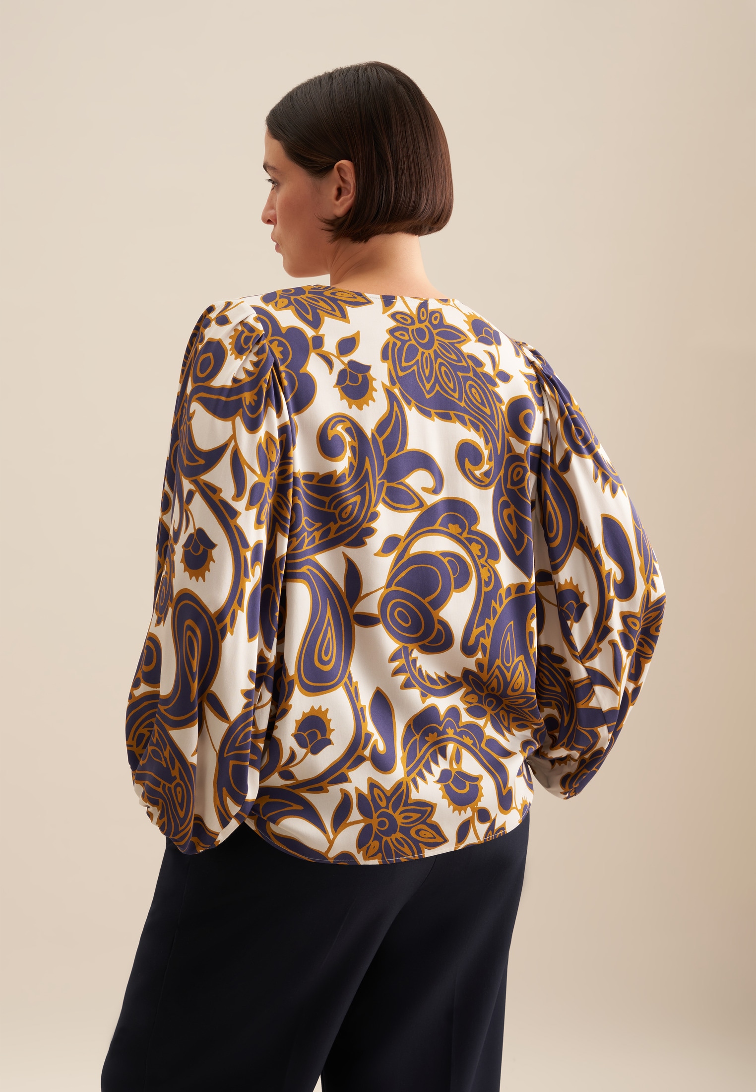 seidensticker Shirtbluse »Schwarze Rose« 3/4-Arm V-Neck Paisley