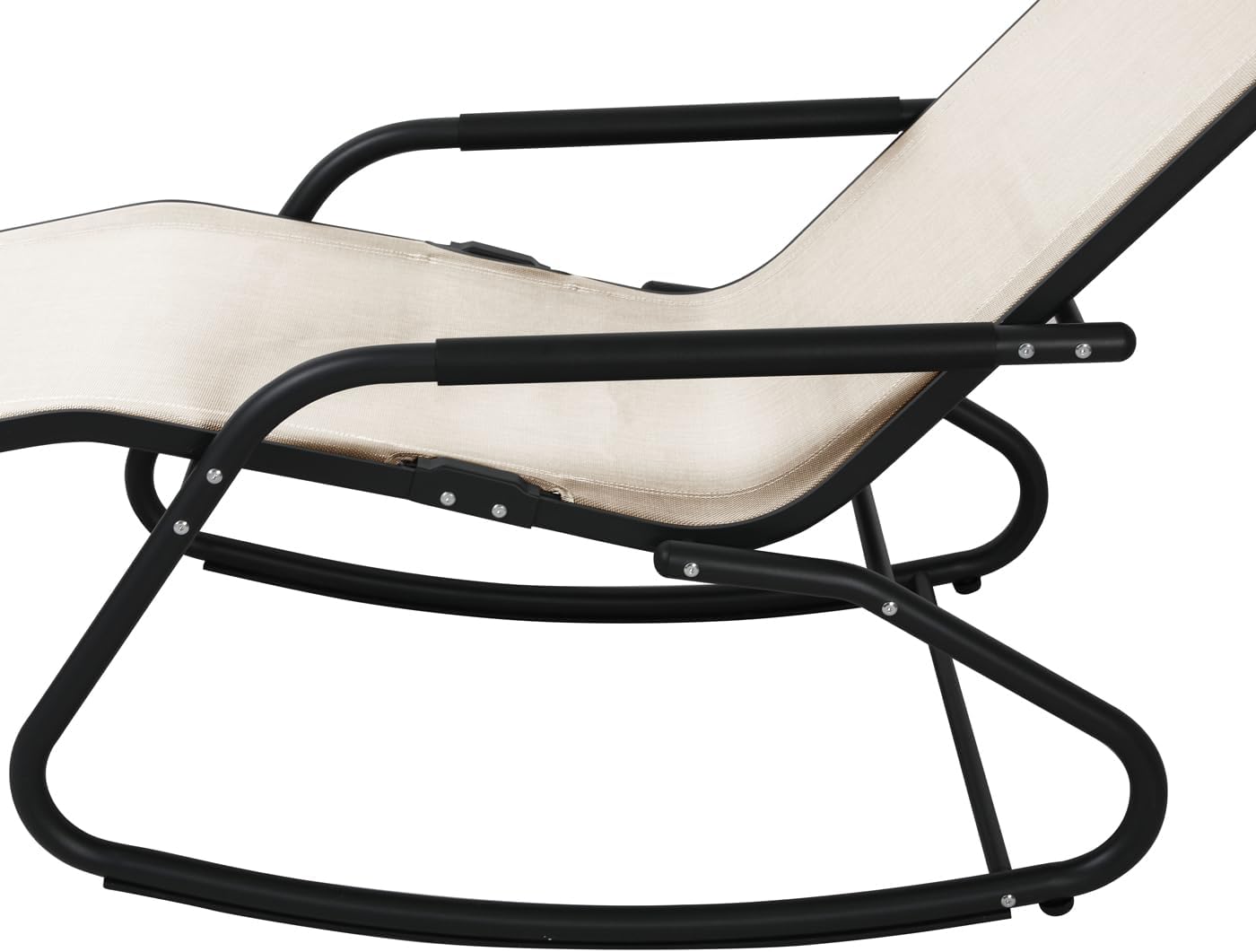 SVITA FJON Schaukelliege Gartenliege Liegestuhl Sonnenliege Kissen Aluminium Beige