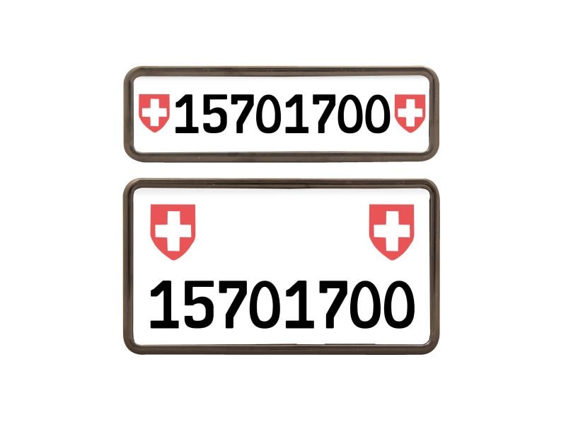 EASYKLICK Kennzeichenhalterset hoch, Schwarz Für vorderes und hinteres Nummernschild