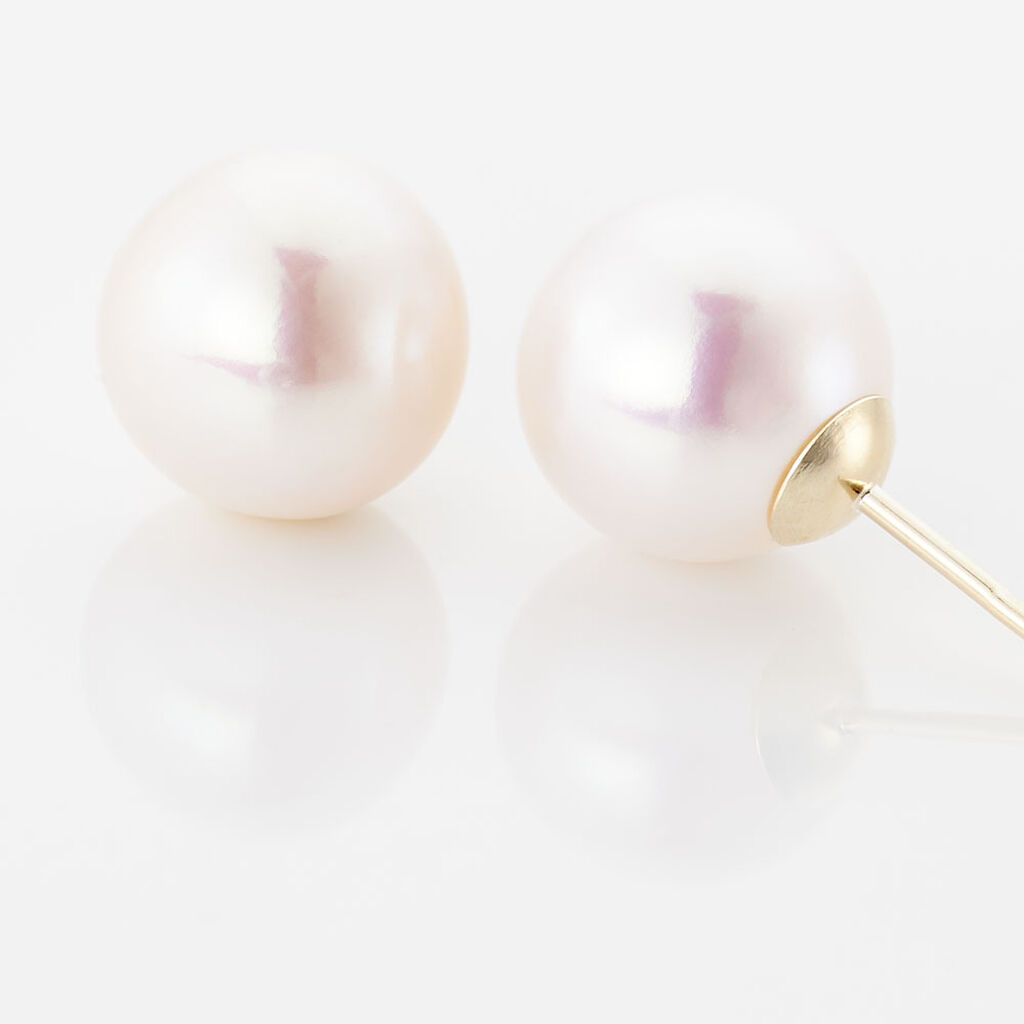 Boucles D'oreilles Puces Ursulina Or Jaune Perle De Culture