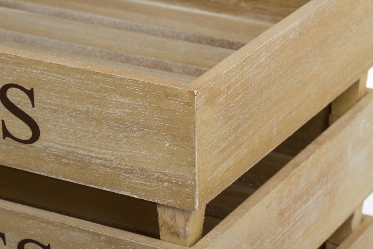 3-teiliges Holzkistenset RAPHAEL - holzfarben - stapelbar - 46 cm