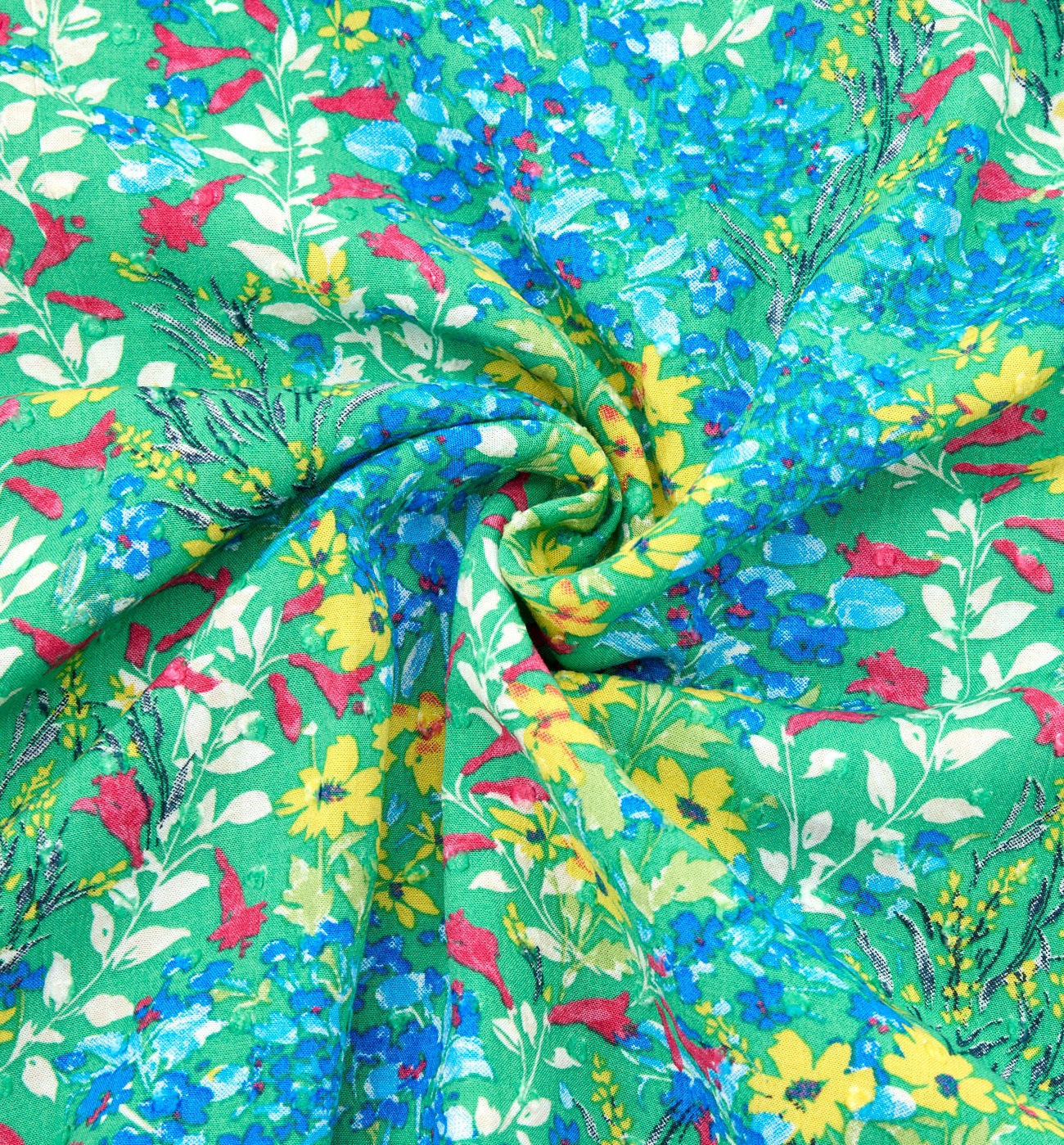 Coupon de 3 m viscose imprimée - Imprimé vert