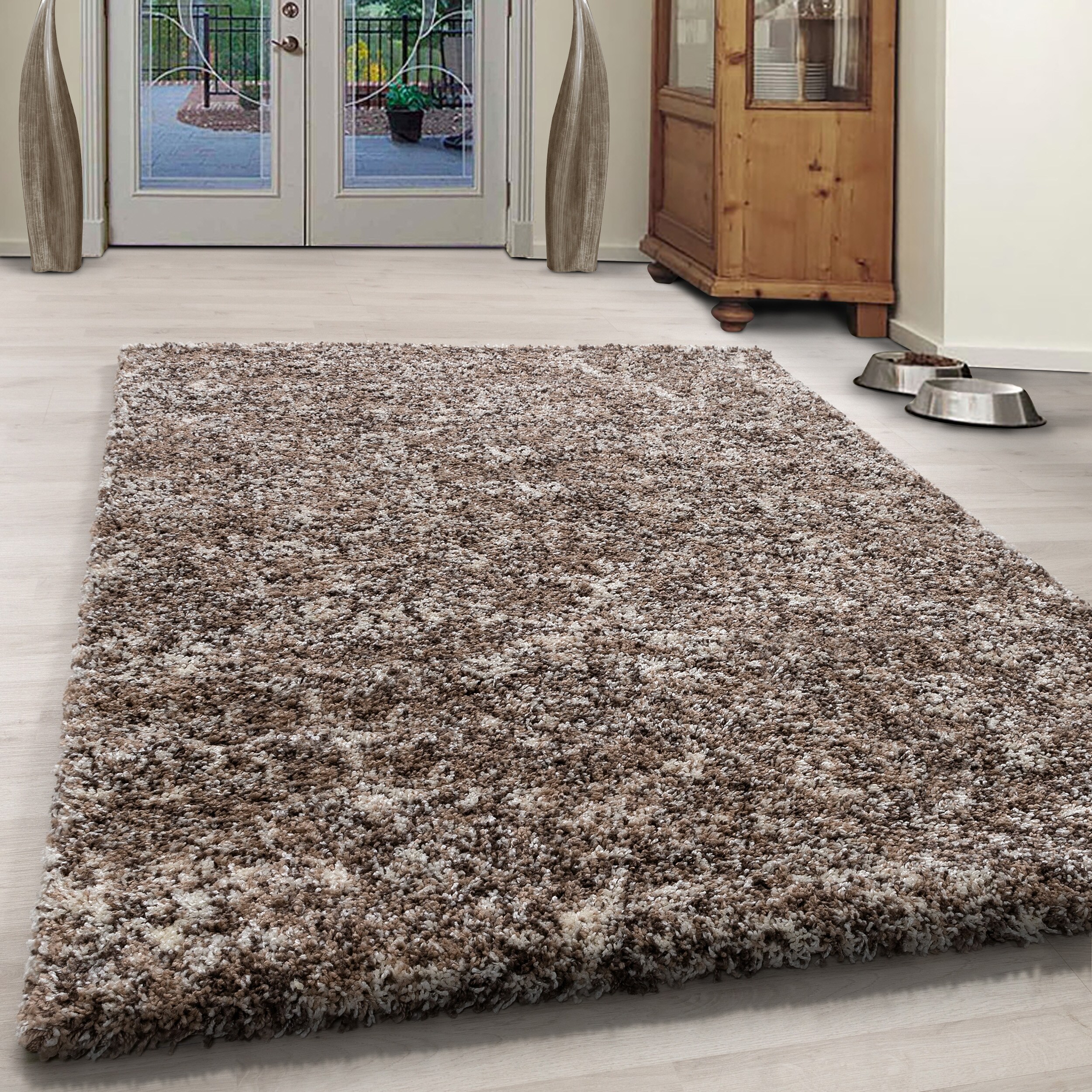 Modern Hochflor Teppich Flauschiger Langflor Teppich, Shaggy Flokati, Rechteckig
