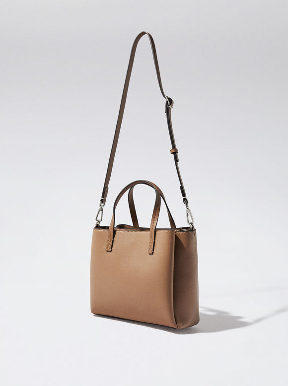 Bolsa tote para uso diário com alça removível - Cor camelo