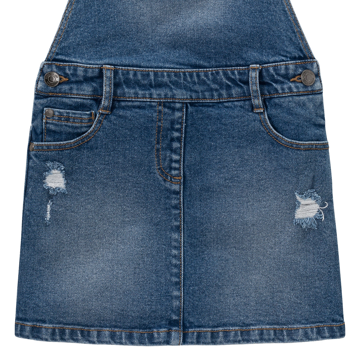 Jonas Nielsen Mädchen Latzkleid mit Used-Details blau