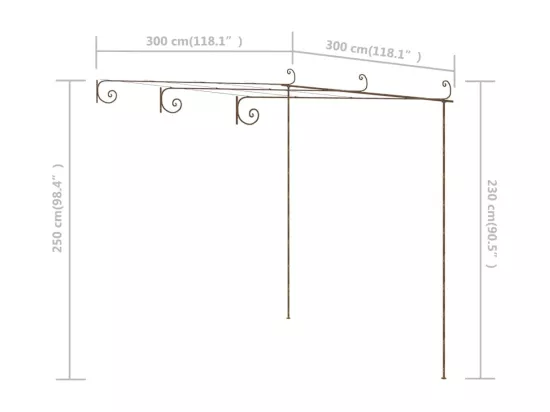 Pergola de jardin Marron antique 3x3x2,5 m Fer