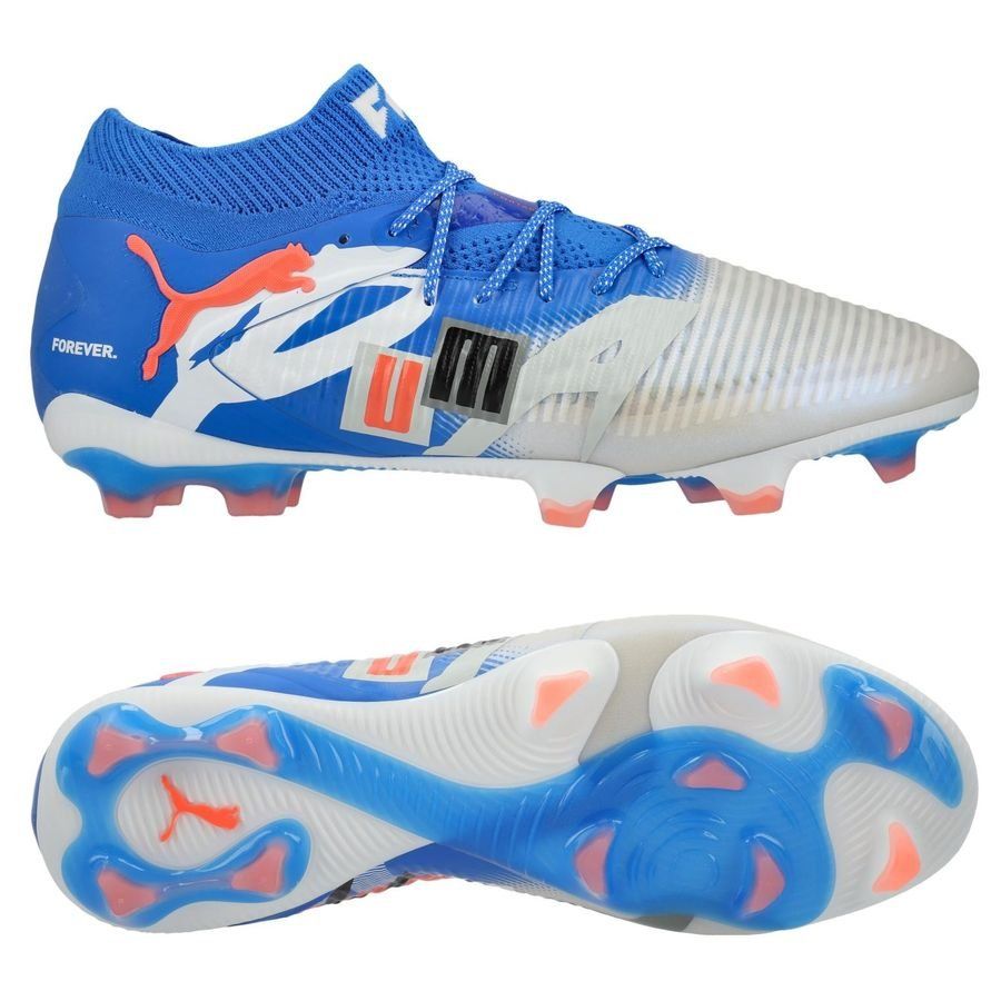 PUMA Future 8 Ultimate FG Forever - Blanc/Bleu/Gris/Noir/Glowing Red ÉDITION LIMITÉE