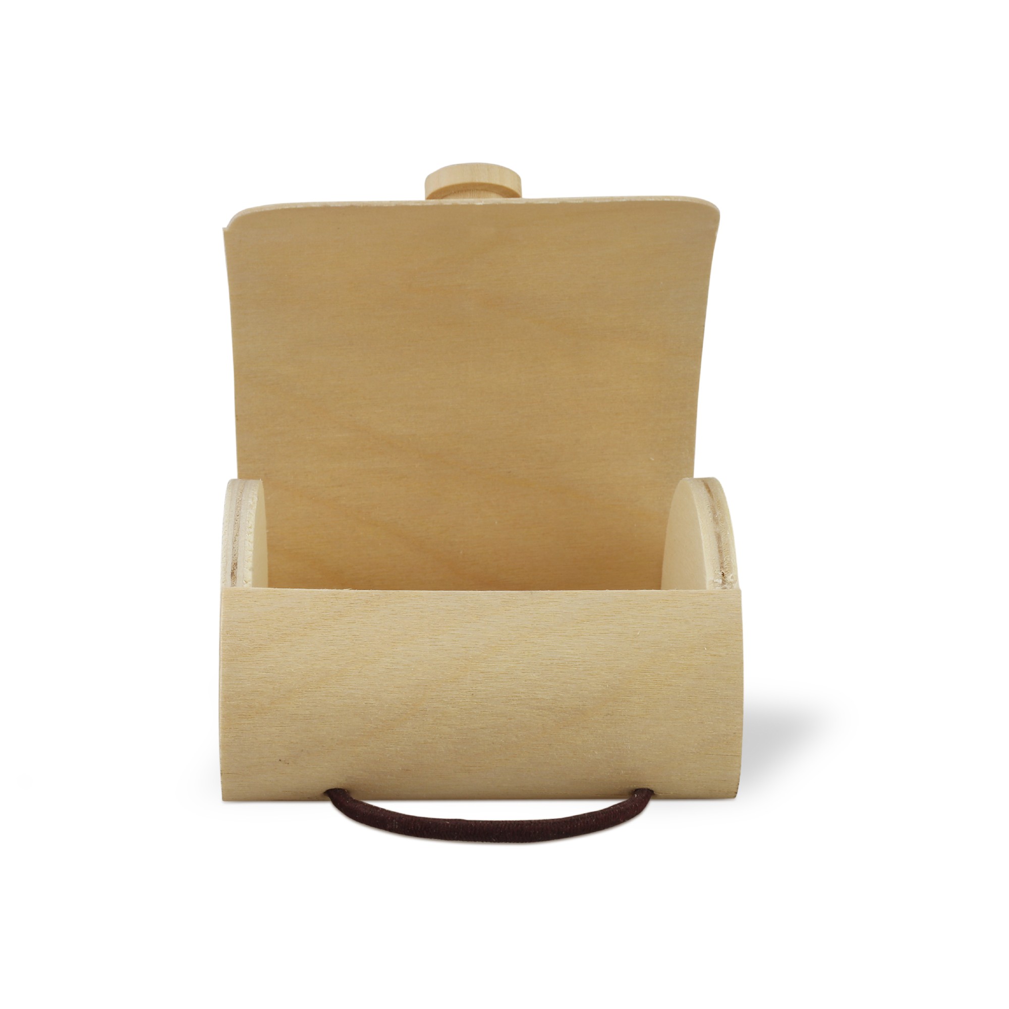 Box 'Bani' mit Knopfverschluss, Birkenholzfurnier, T 7,5 cm, B 6,5 cm, H 4,5 cm von fischer's lagerhaus