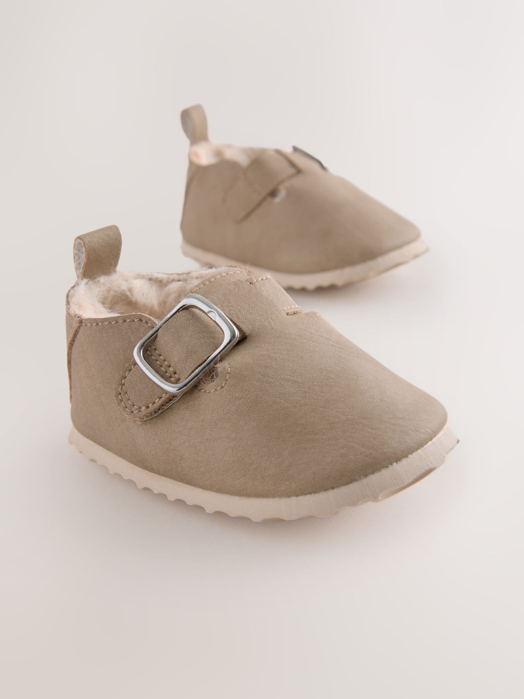 Beige - Babyklompjes met imitatiebontvoering (0-24maanden)