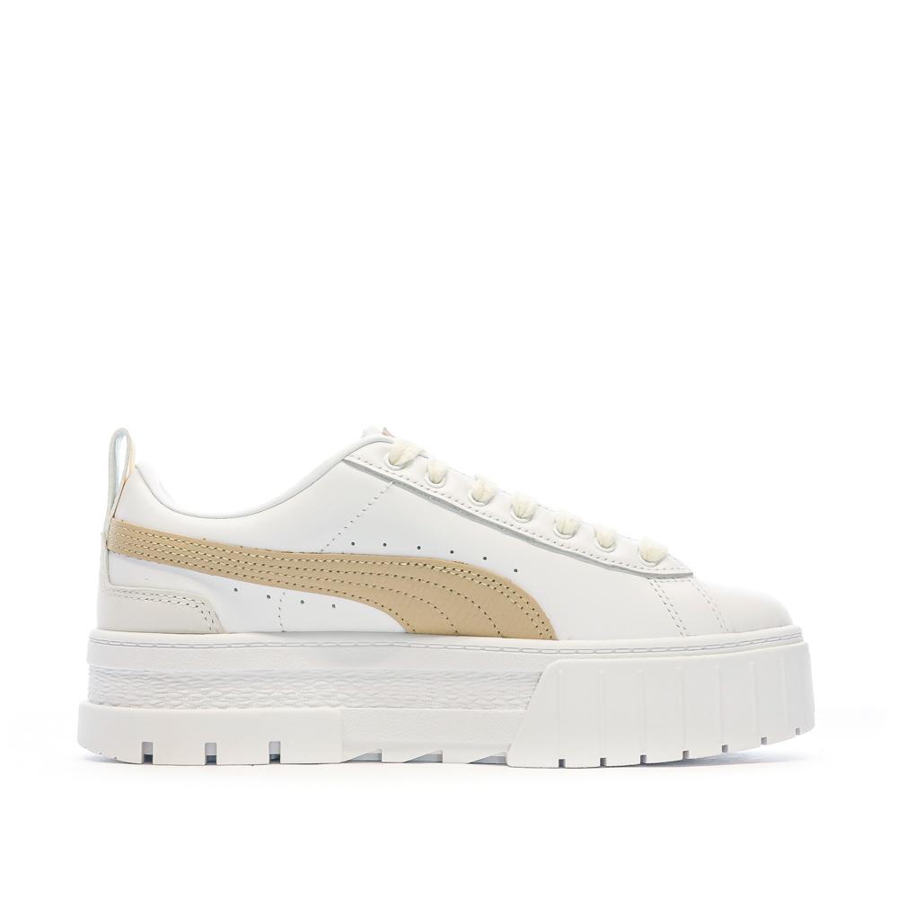 Puma Baskets Blanc/Beige Femme Puma Mayze Luxe