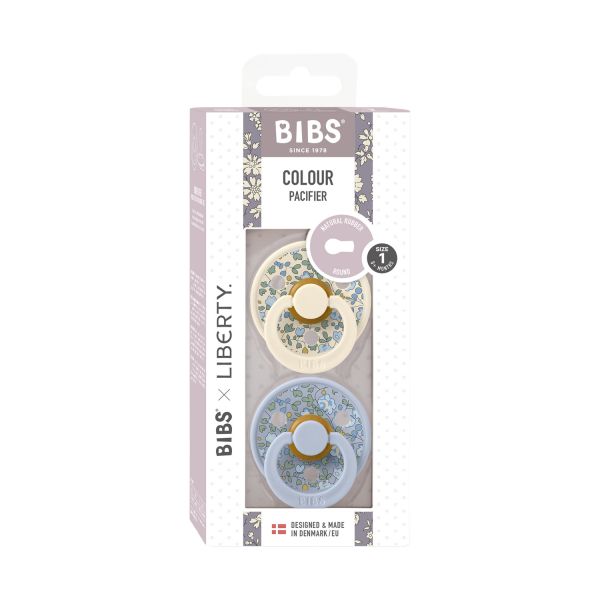 BiBs X Liberty Eloise Fopspeen - 0-6 Mnd - 2 Stuks - Dusty Blue Mix