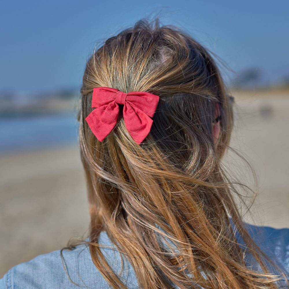 Barrette Noeud Papillon Rouge Foncé