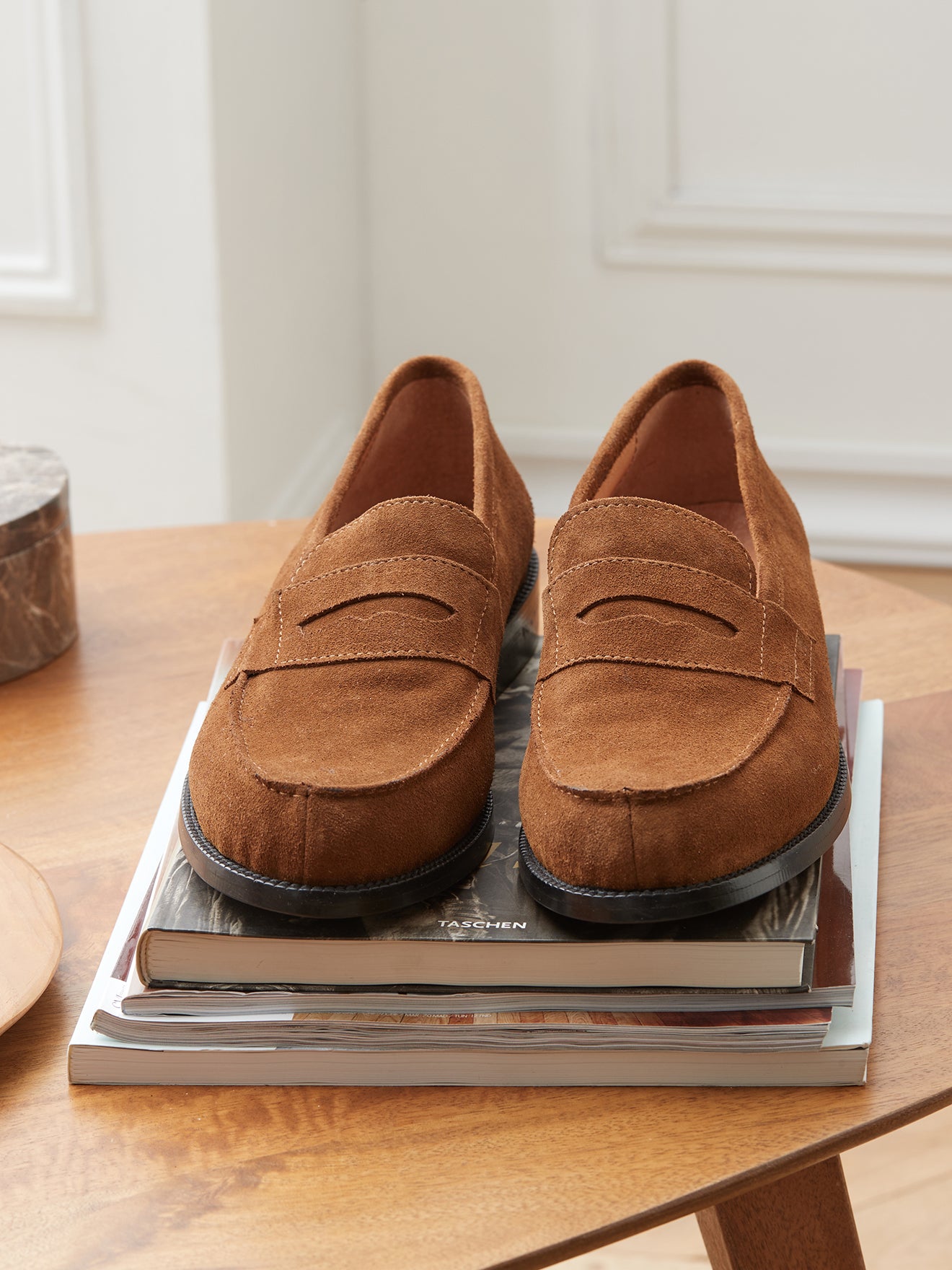 Mocassins croûte de cuir homme