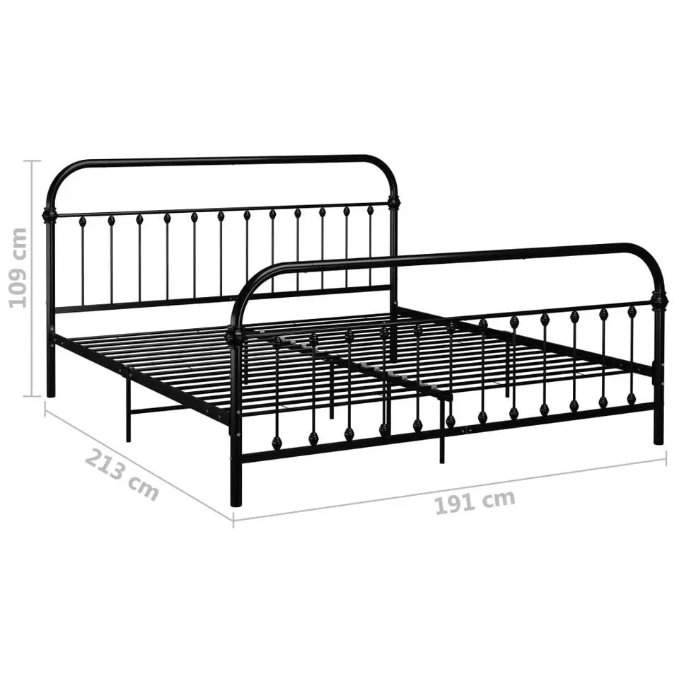 vidaXL - Tweepersoonbed - Zwart - Metaal - 180x200 cm