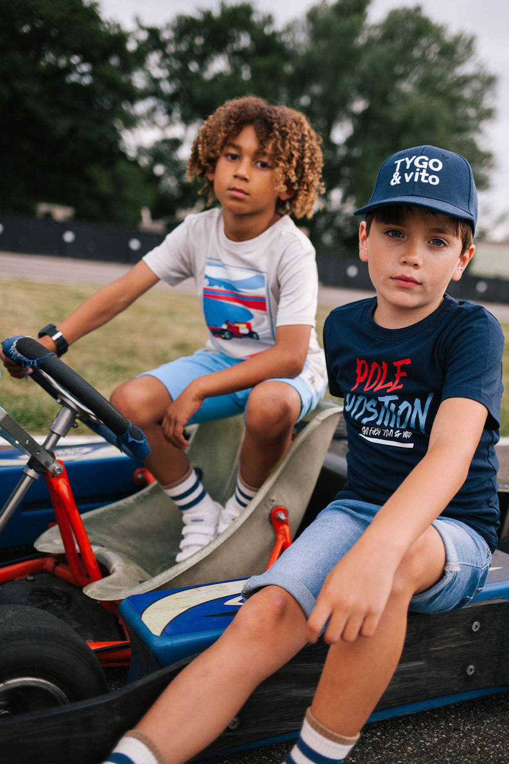TYGO & vito T-shirt Joël met printopdruk beige