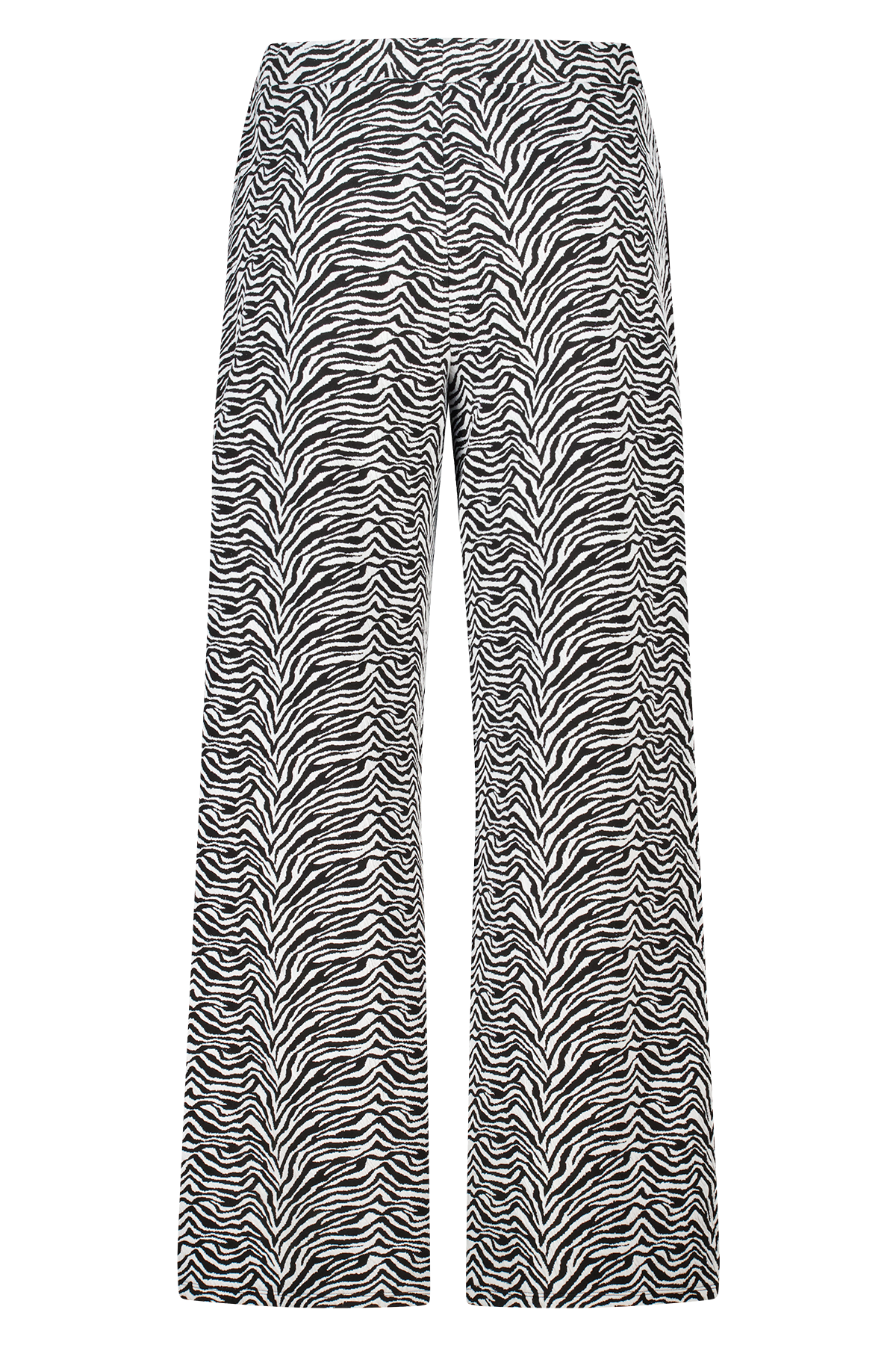 Wijde broek met zebra print Multi zwart-wit