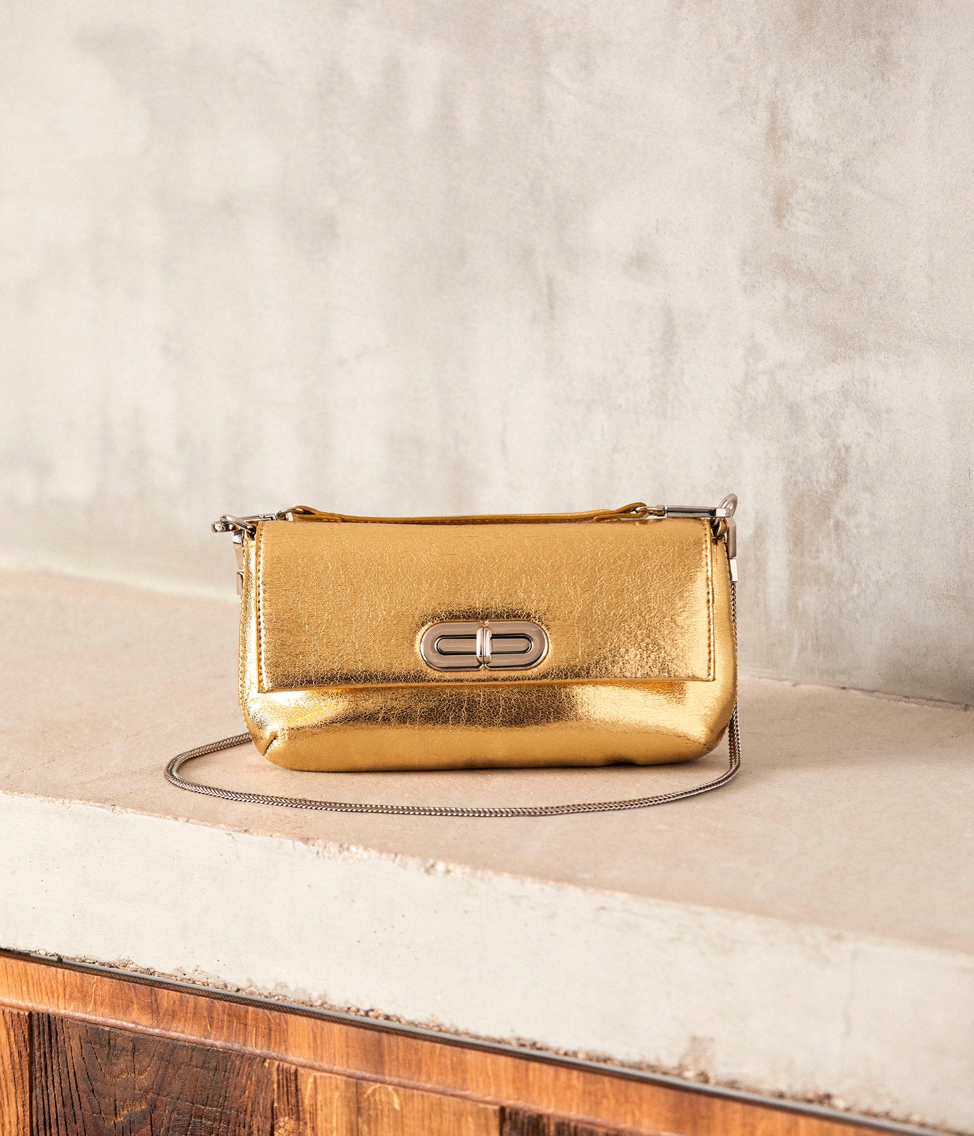 Sac baguette doré Audrine