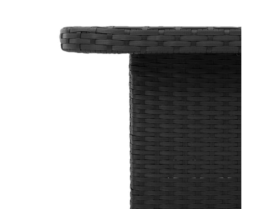 VIDAXL - Table de jardin noir 90x55x71 cm résine tressée et bois acac...