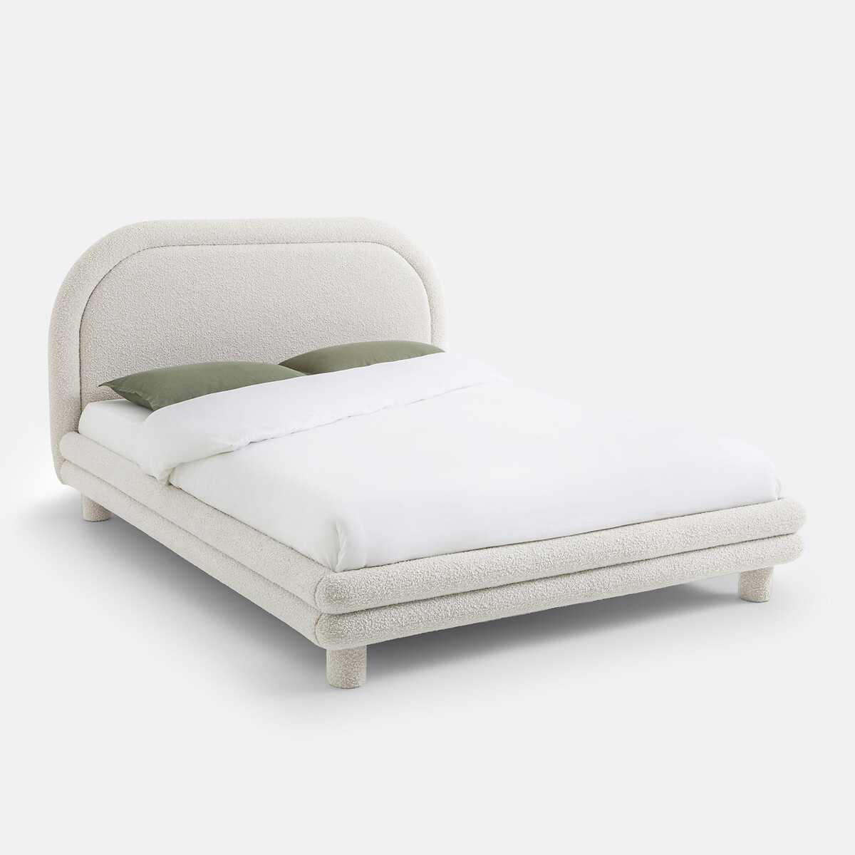 LA REDOUTE INTERIEURS<br>Cama com estrado de ripas, tecido bouclette, Mendosa