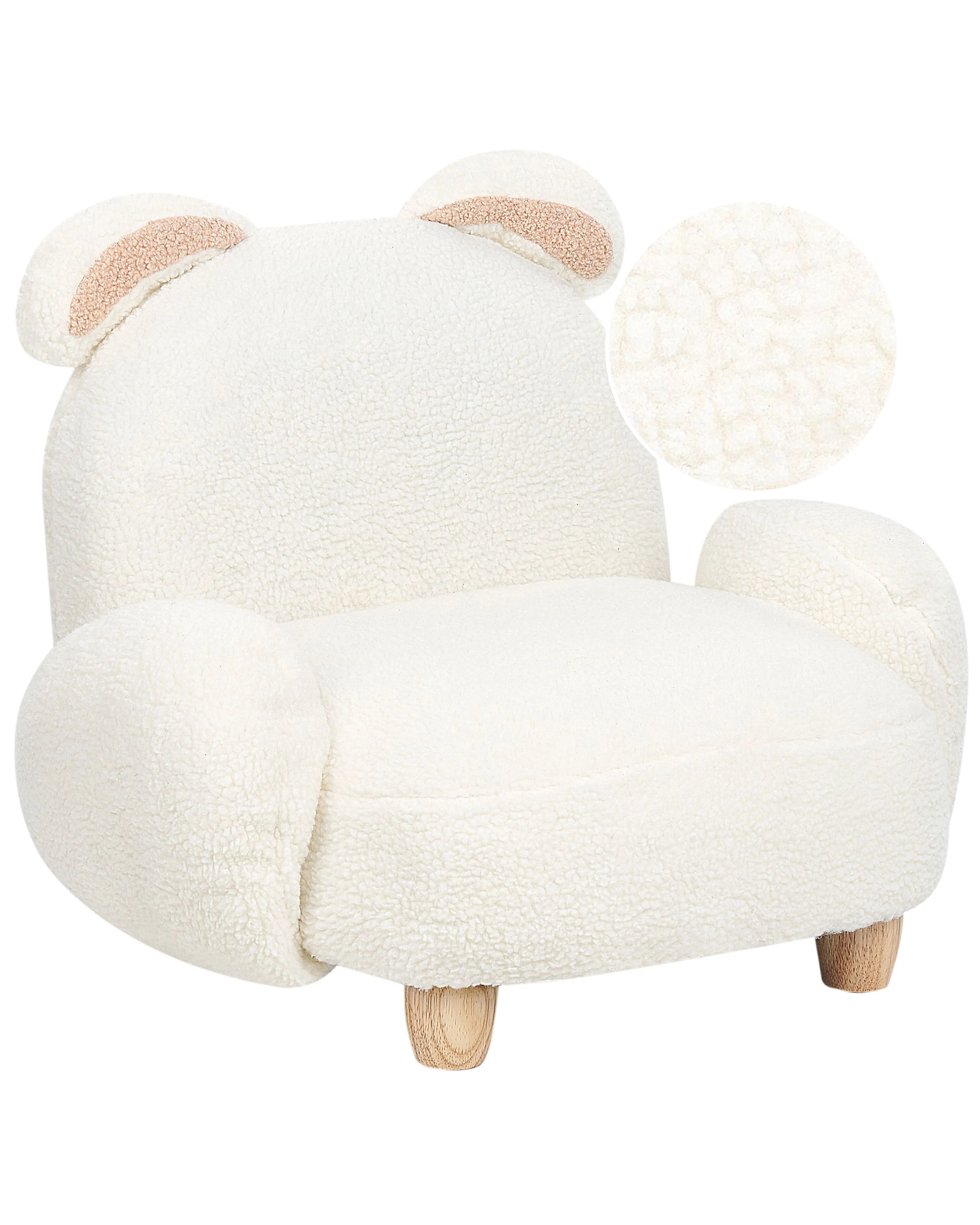 Kinderfauteuil Konijn KANNA Bouclé Gebroken wit