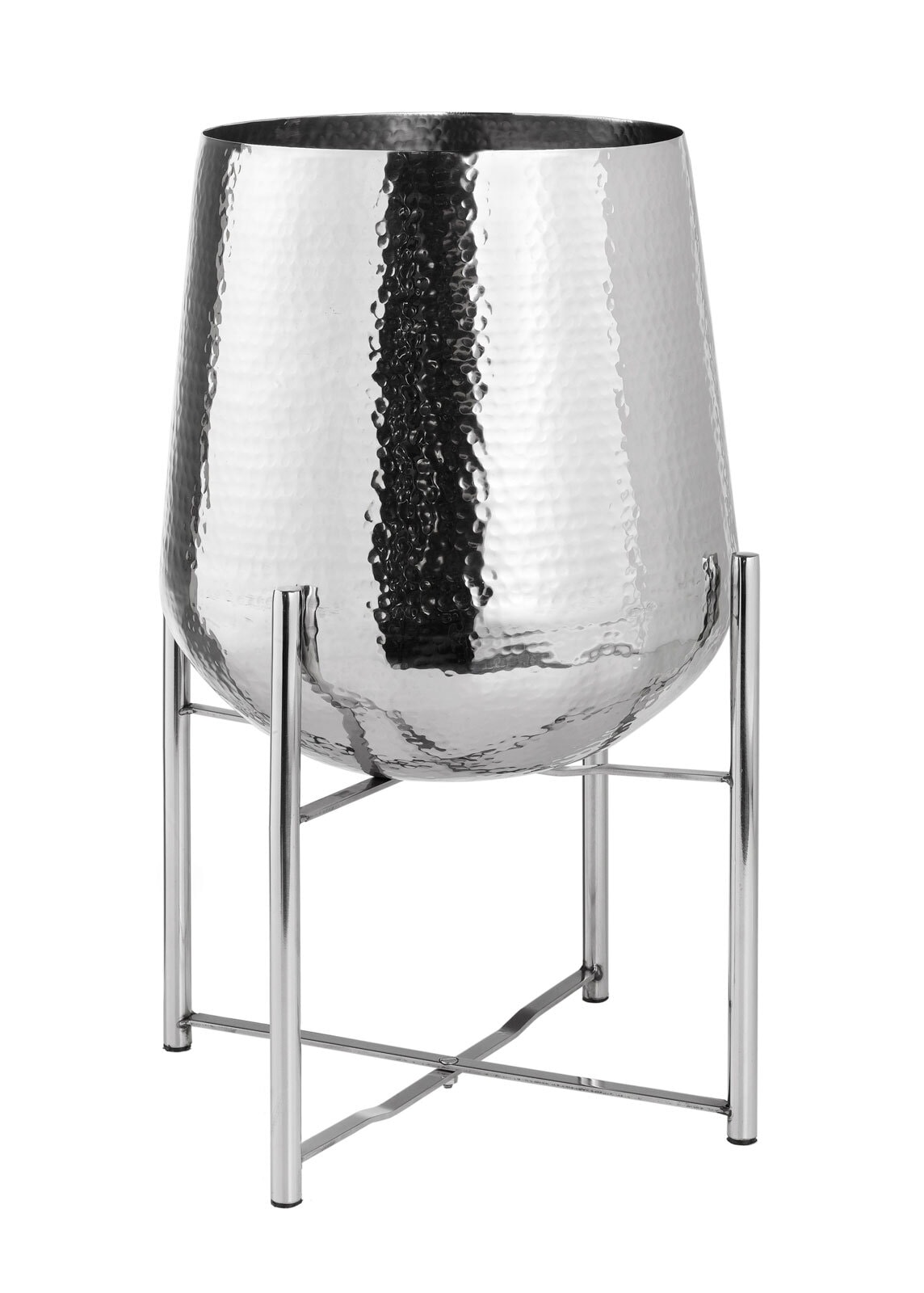 casaNOVA Übertopf 43 cm Edelstahl silberfarbig