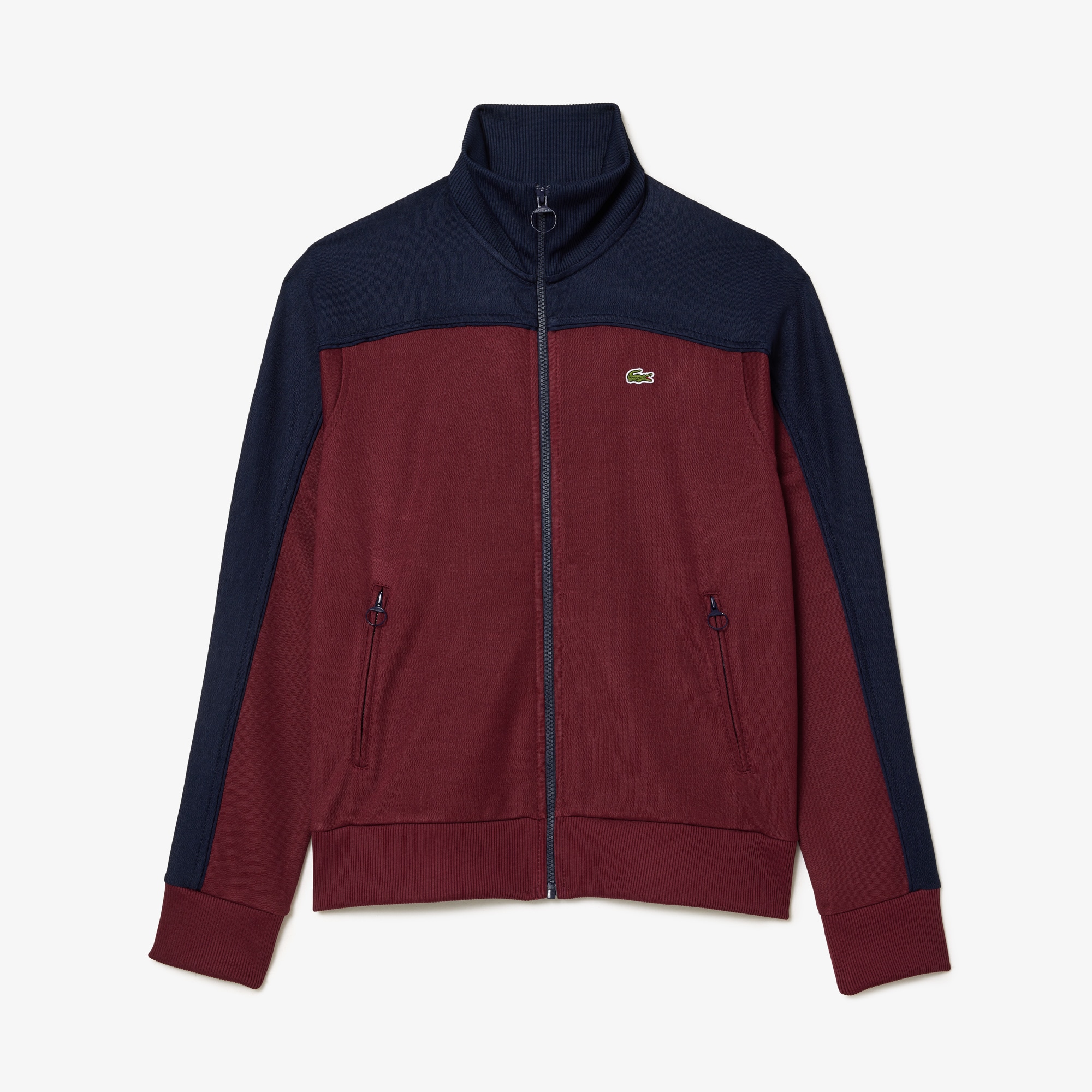 Sweatshirt zippé Paris color-block en interlock piqué Sweatshirts - Rouge - Lacoste - Femme