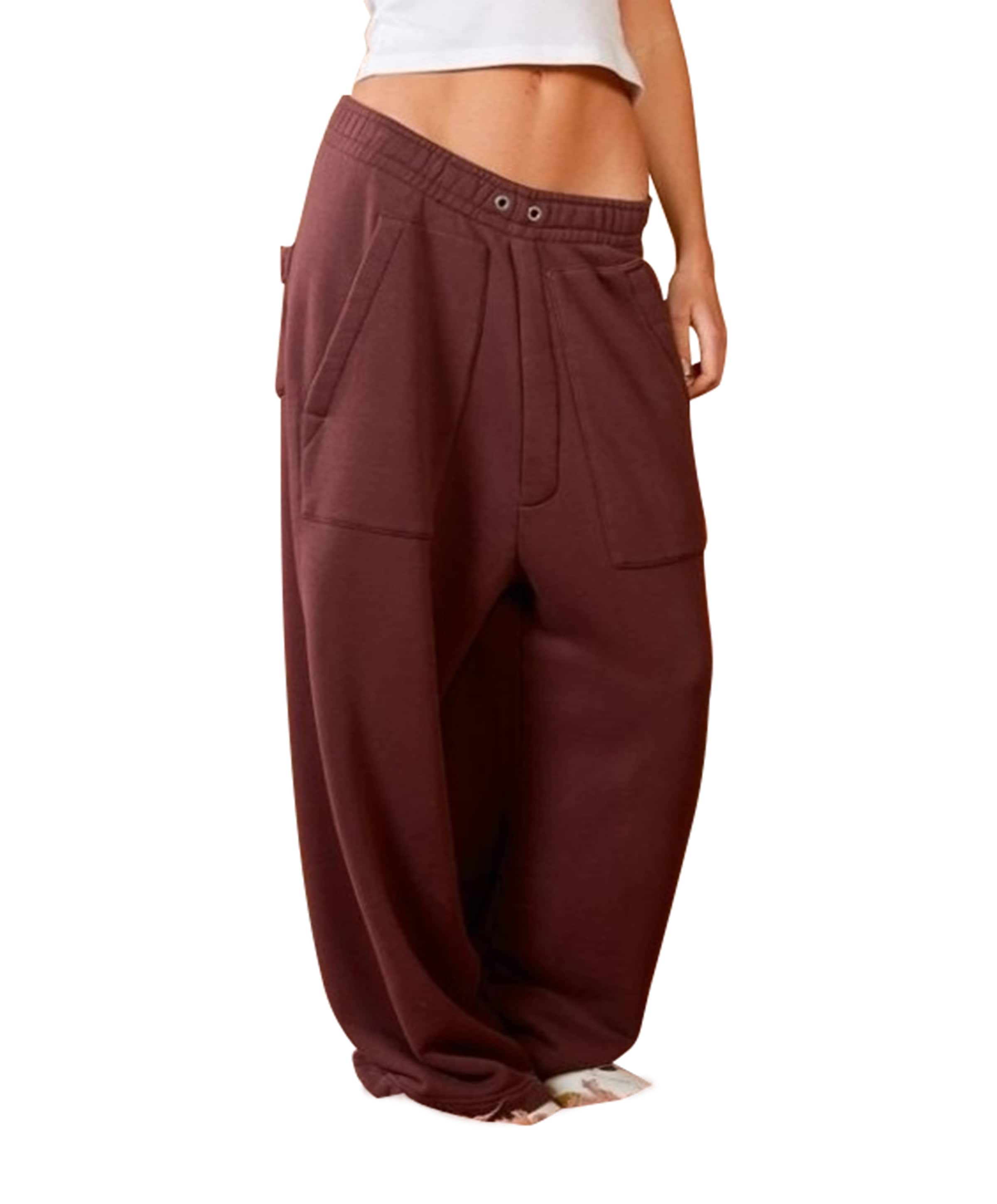 Sea Me Happy Hugo Baggy Sweat dames broek bruin