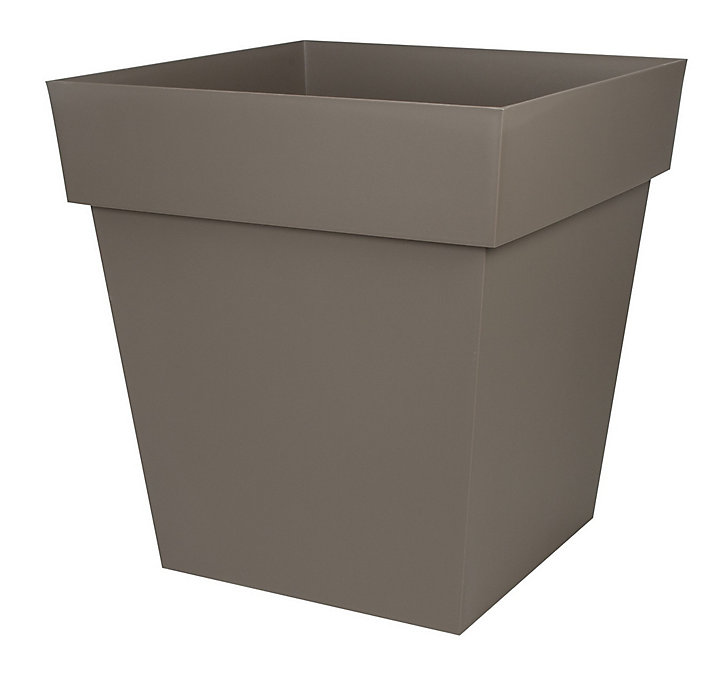 Pot carré Toscane taupe 50 cm