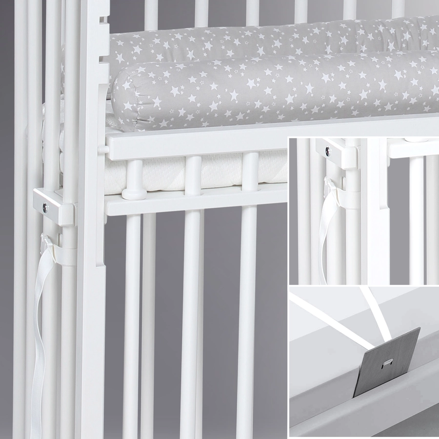 babybay Boxspring Comfort Plus Beistellbett weiß mit Matratze Classic Cotton Soft
